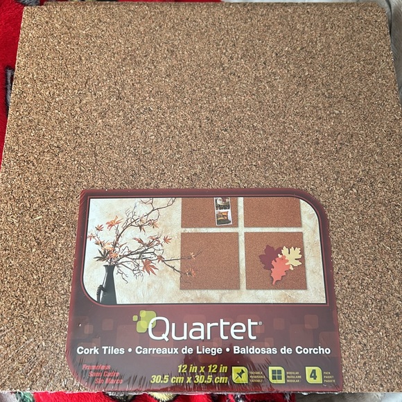 Quartet Bulletin Board Cork Tiles 12" x 12", Frameless, Modular, 4 Pack x 2 - Picture 2 of 3